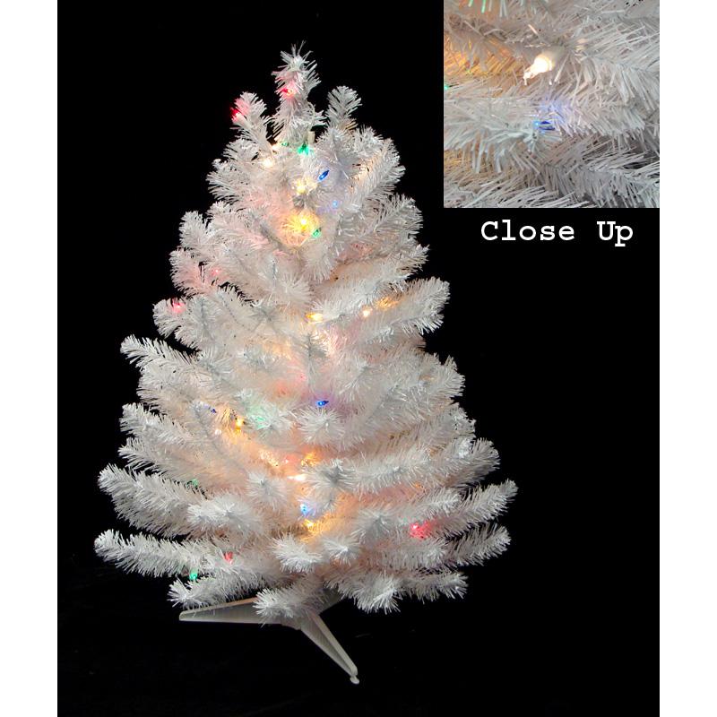 18" PreLit Snow White Artificial Christmas Tree, Multi Lights. Picture 3
