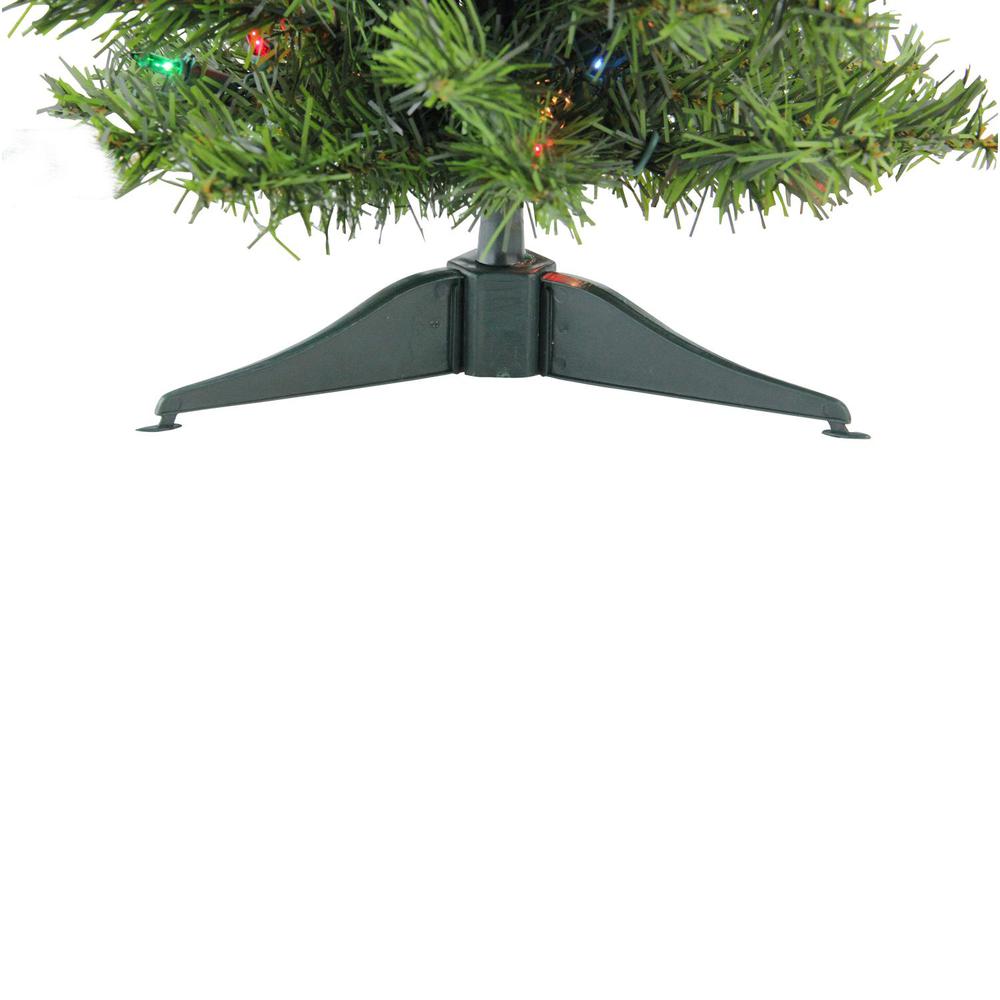 1.5' Pre-Lit Medium Canadian Pine Artificial Christmas Tree - Multicolor Lights. Picture 4