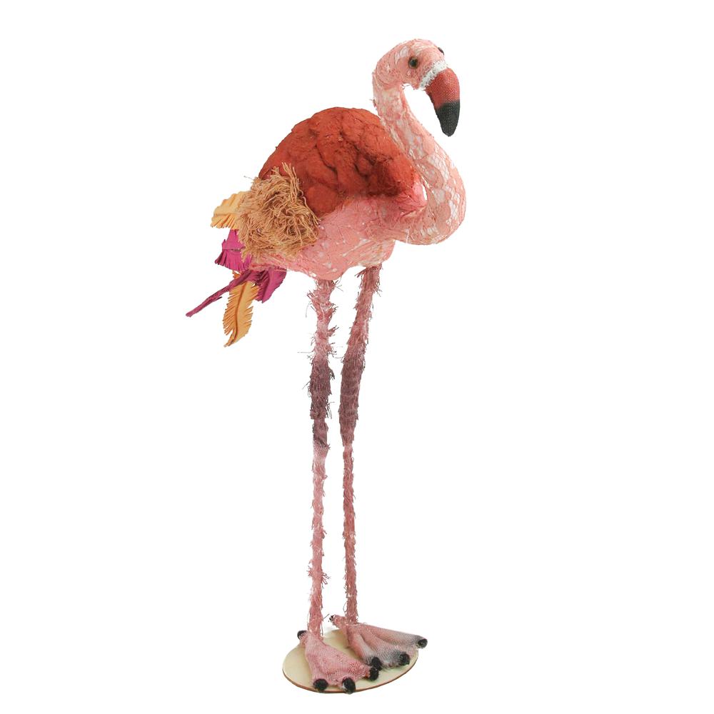 21.5" Tropical Textured Pink Flamingo Table Top Decoration. Picture 2