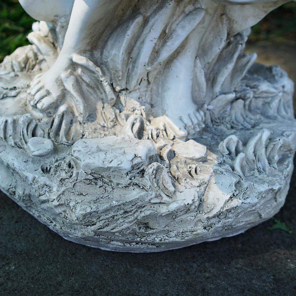 23.25" Ivory Standing Religious Angel Outdoor Garden Bird Bath or Feeder Statue. Picture 4