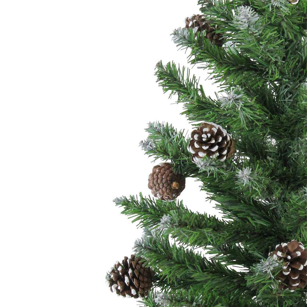 24" Frosted Norway Pine with Pine Cones Medium Artificial Christmas Tree - Unlit. Picture 3