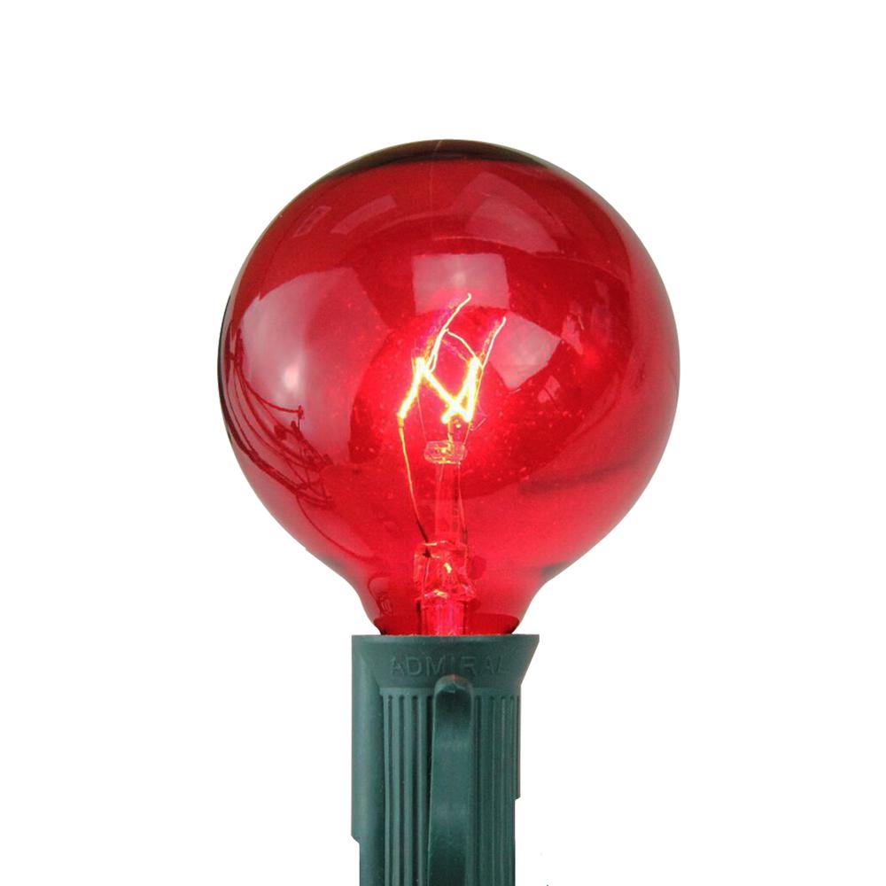 Pack of 25 Incandescent G50 Red Christmas Replacement Bulbs. Picture 2