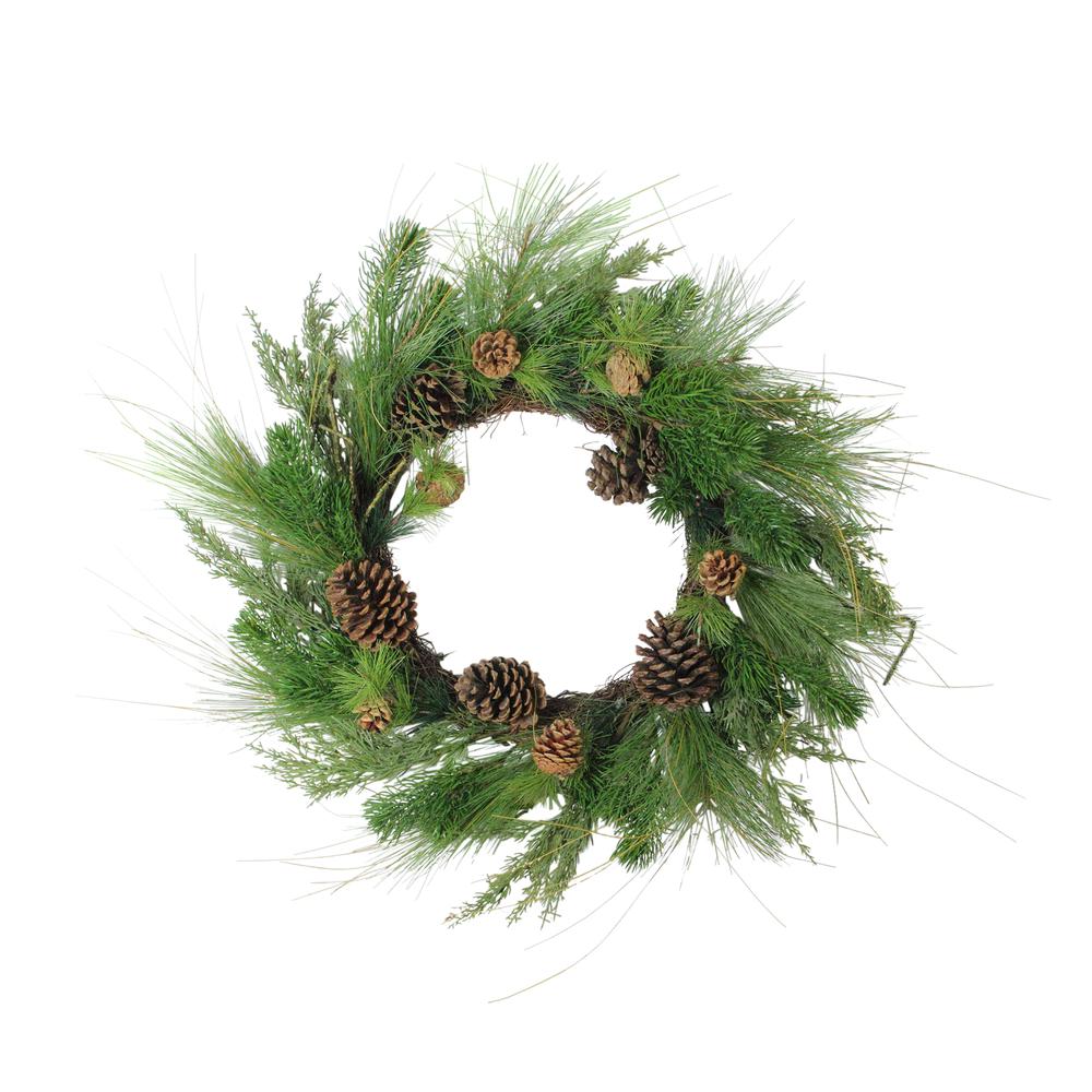 Pine Cones and Needles Artificial Christmas Wreath - 24-Inch  Unlit. Picture 1