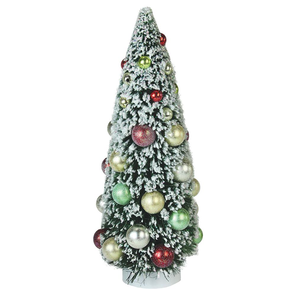 12" Green Frosted Sisal Pine Artificial Tree Christmas Tabletop Decor. Picture 1