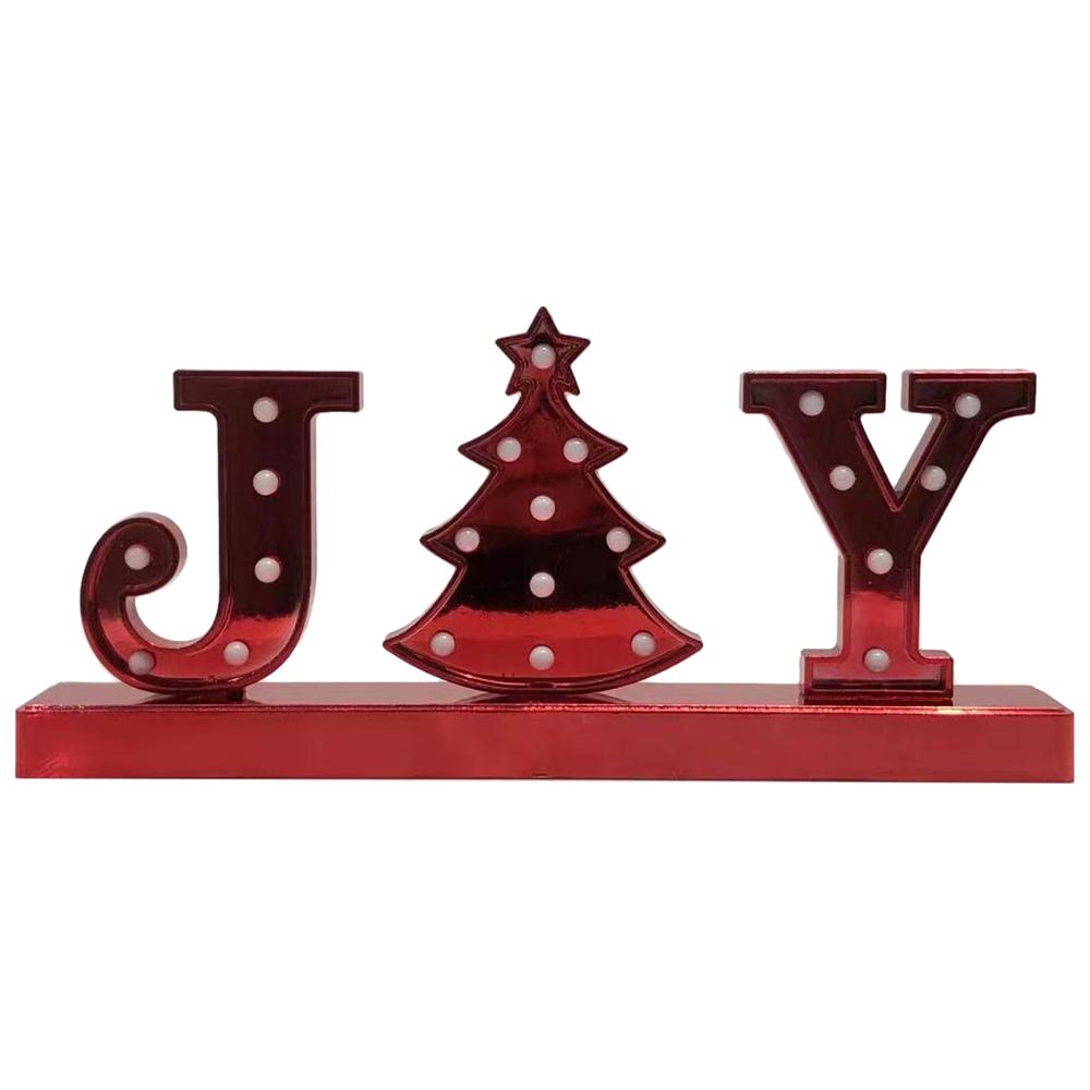 6.5" LED Lighted Red 'Joy' Christmas Marquee Sign. Picture 3