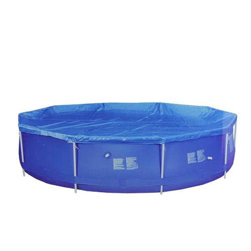 18' Apertured Round Swimming Pool Cover with Rope Ties. Picture 3