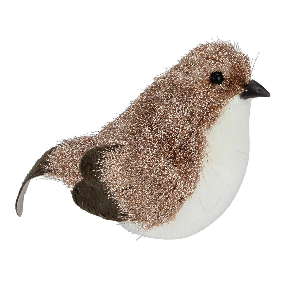 6.25" Brown and White Bird Christmas Figure Tabletop Decor. Picture 2