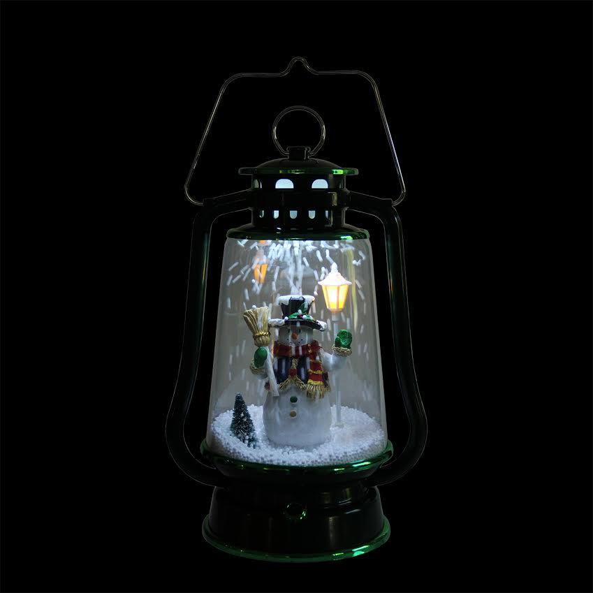 13.5" LED Lighted Snowing Musical Snowman Christmas Lantern. Picture 2