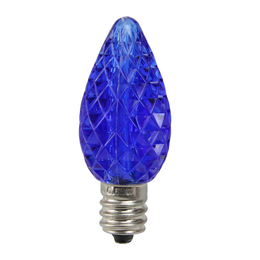 Pack of 25 Faceted C7 LED Blue Christmas Replacement Bulbs. The main picture.