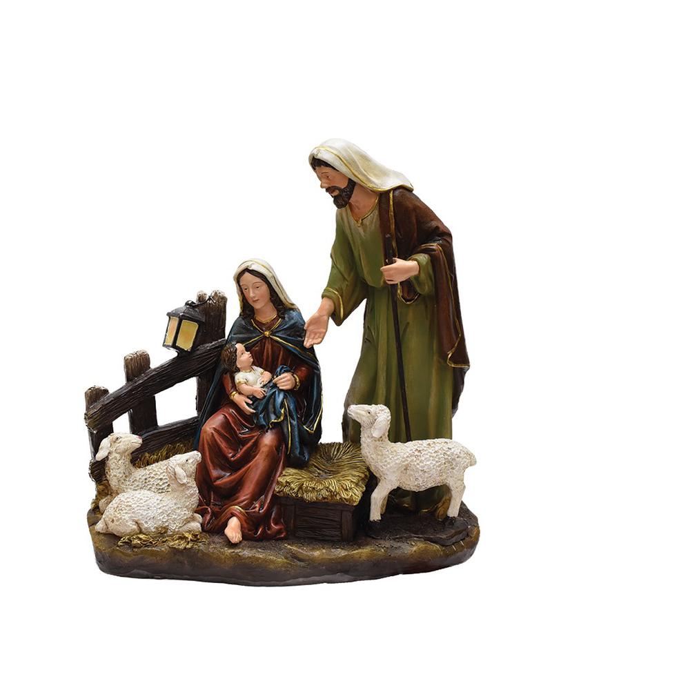 13" Nativity Scene with Joseph  Mary and Baby Jesus Religious Christmas Table Top Figure. The main picture.