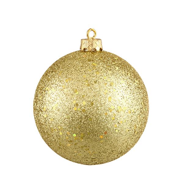 Vegas Gold Holographic Glitter Shatterproof Christmas Ball Ornament 8" (200mm). Picture 1