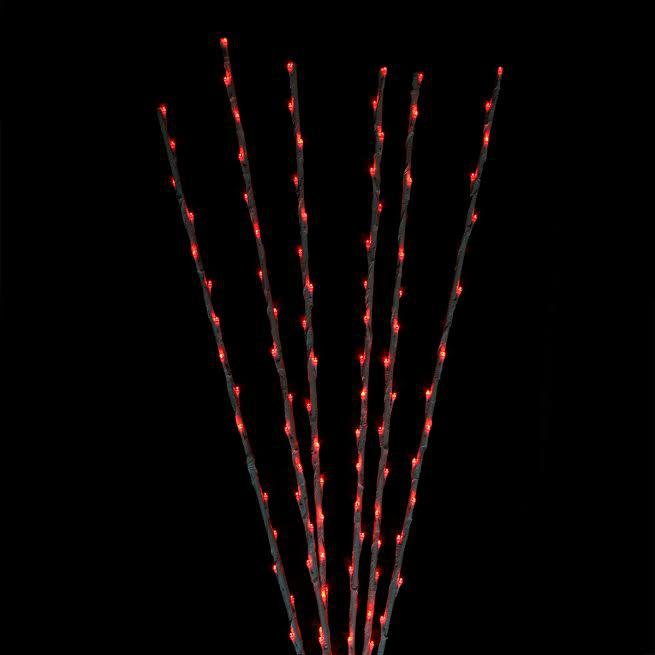 Set of 6 Branch Spray Driveway Pathway Markers - 8 ft  Red LED Lights. Picture 2