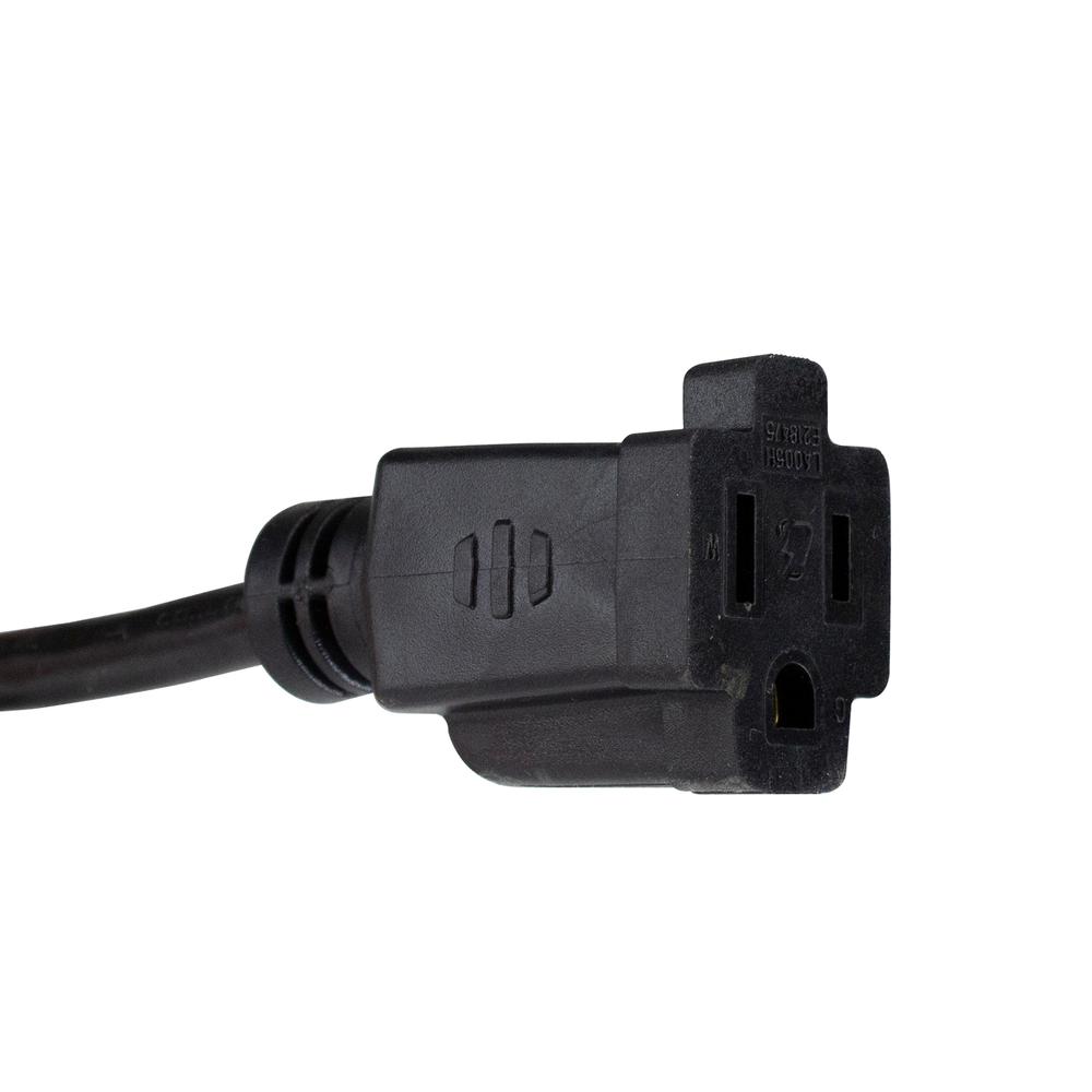 20' Black 3-Prong Outdoor Extension Power Cord. Picture 2