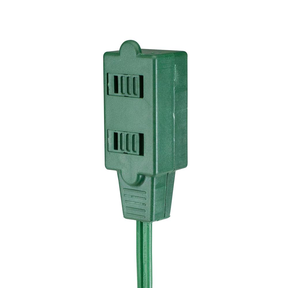 9' Green Indoor Extension Power Cord with 9-Outlets and Safety locks. Picture 3