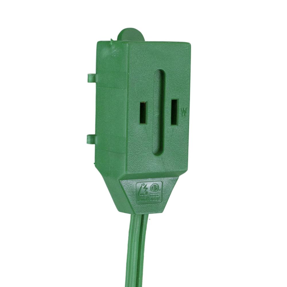 15' Green Indoor Power Extension Cord with 3-Outlets and Foot Switch. Picture 4