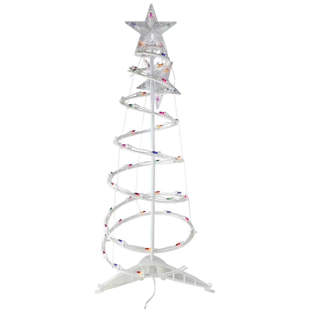 3ft Lighted Spiral Cone Tree Outdoor Christmas Decoration  Multi Lights. Picture 1