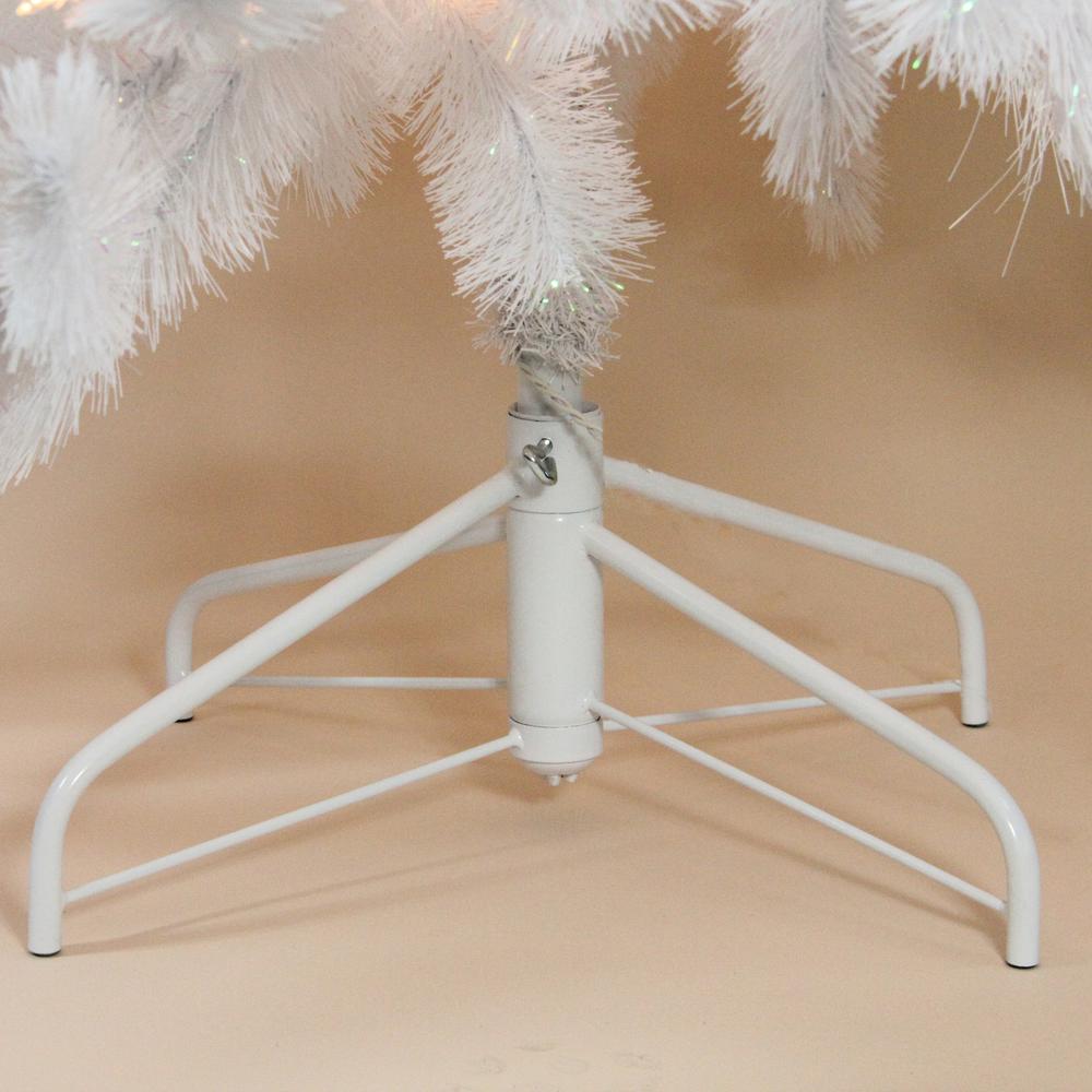 7.5' Pre-Lit Iridescent White Alaskan Pine Artificial Christmas Tree - Clear Lights. Picture 3