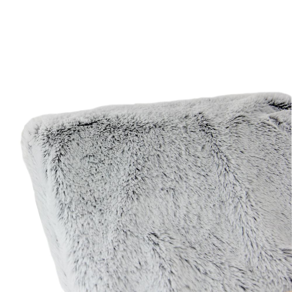 Ash Gray Plush Rectangular Throw Blanket 55" x 62". Picture 2