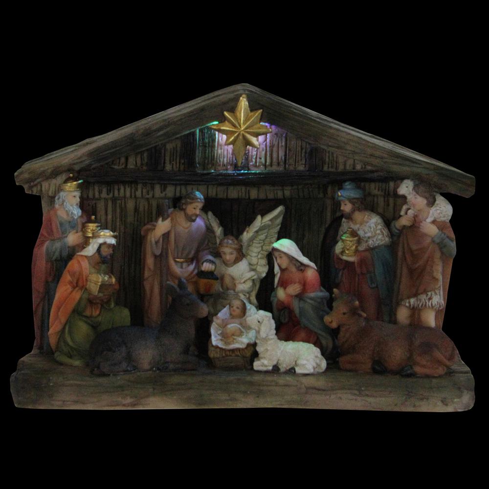 9.5" Nativity Christmas Scene With Color Changing LED Lights. Picture 2