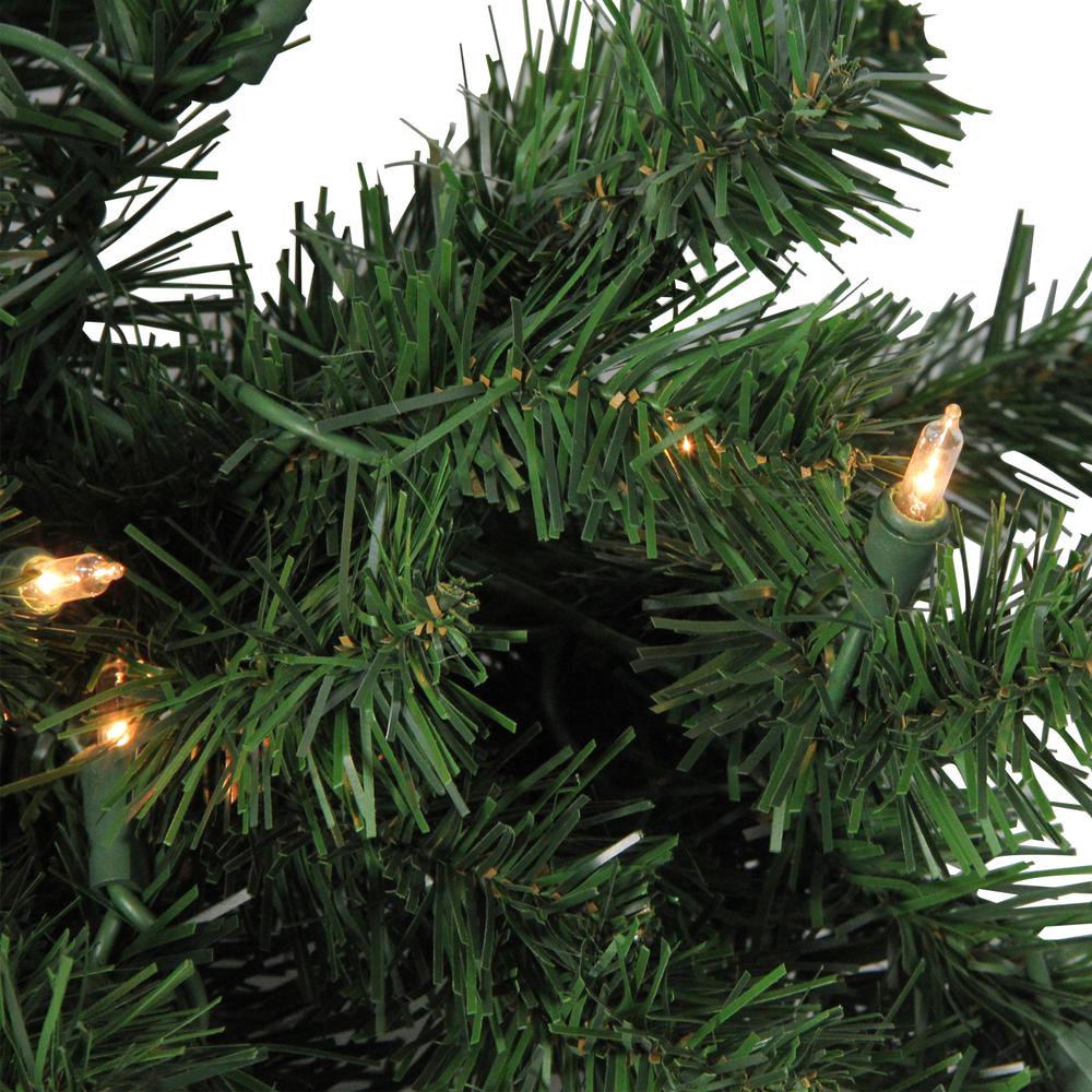 54" Deluxe Windsor Pine Artificial Christmas Teardrop Swag - Clear Lights. Picture 2