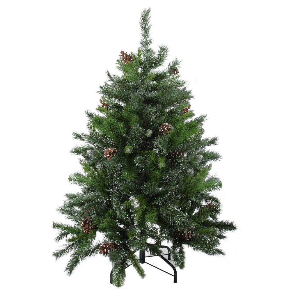 4' Snowy Delta Pine with Pine Cones Full Artificial Christmas Tree - Unlit. Picture 1