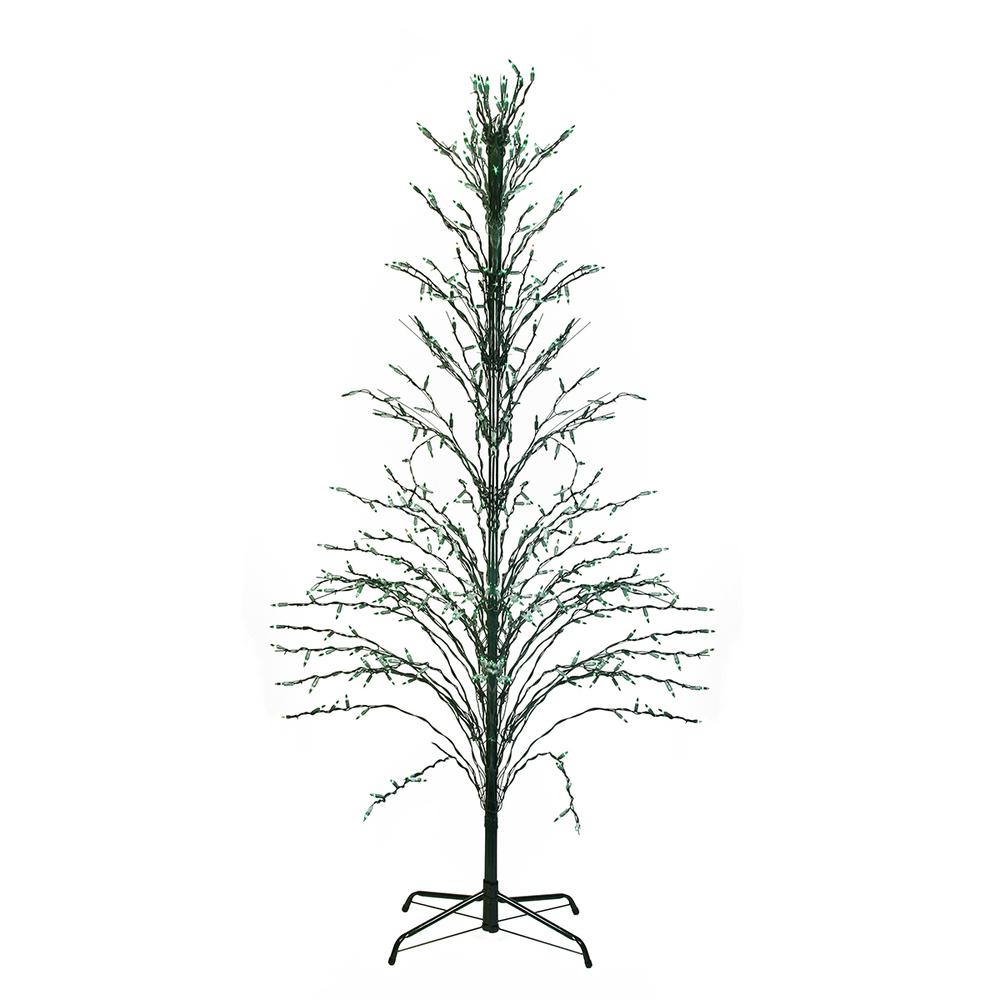 4' Pre-Lit Green Slim Profile Cascade Twig Christmas Tree - Green Lights. Picture 1
