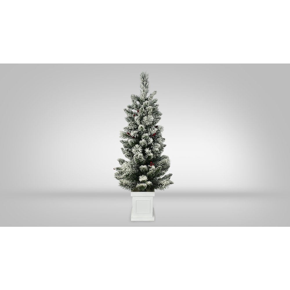 4 ft. Pre-Lit and Flocked Artificial Christmas Tree. Picture 4