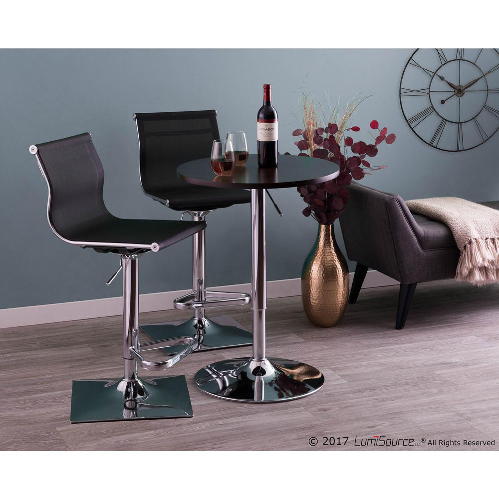 Adjustable Contemporary Bar Table in Black. Picture 4