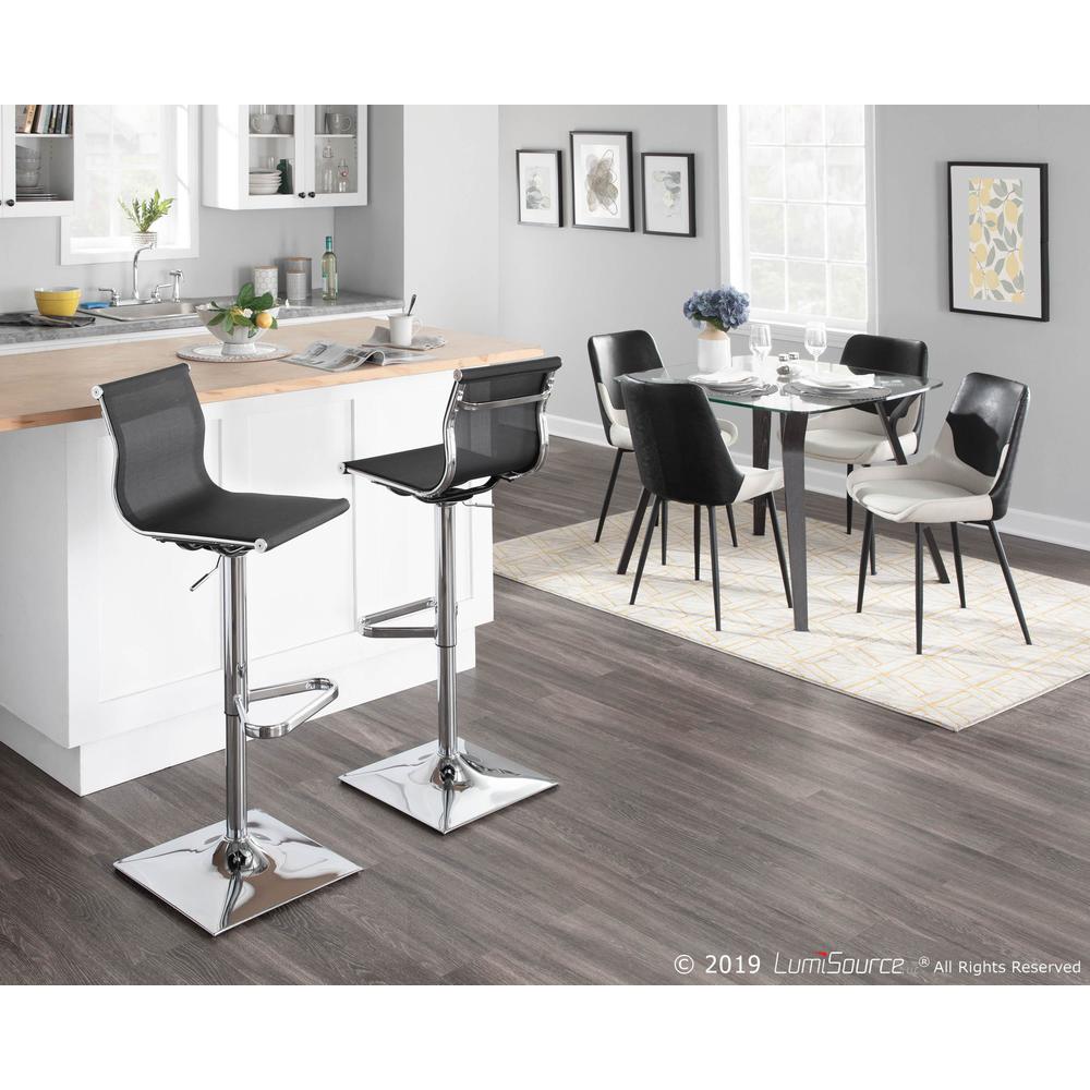 Mirage Contemporary Adjustable Barstool with Swivel in Black. Picture 8