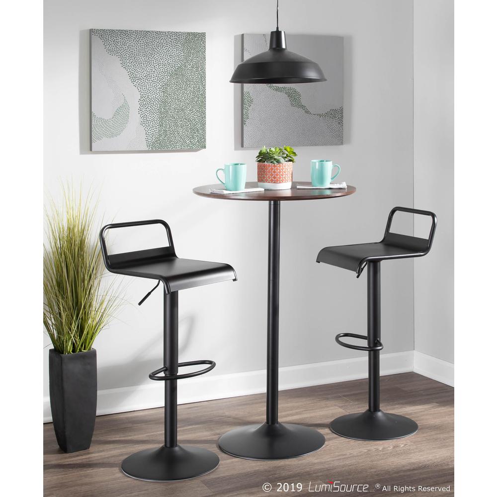 Emery Industrial Adjustable Barstool with Swivel in Black - Set of 2. Picture 10
