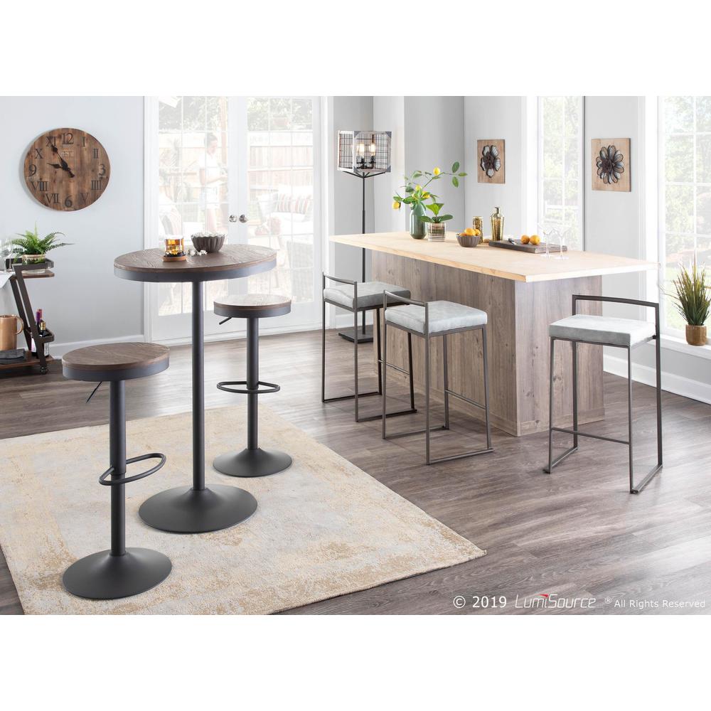 Dakota Industrial Adjustable Bar / Dinette Table in Grey and Brown. Picture 3