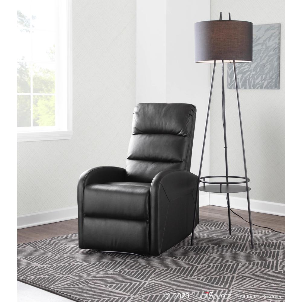 Black PU Dormi Recliner Chair. Picture 10