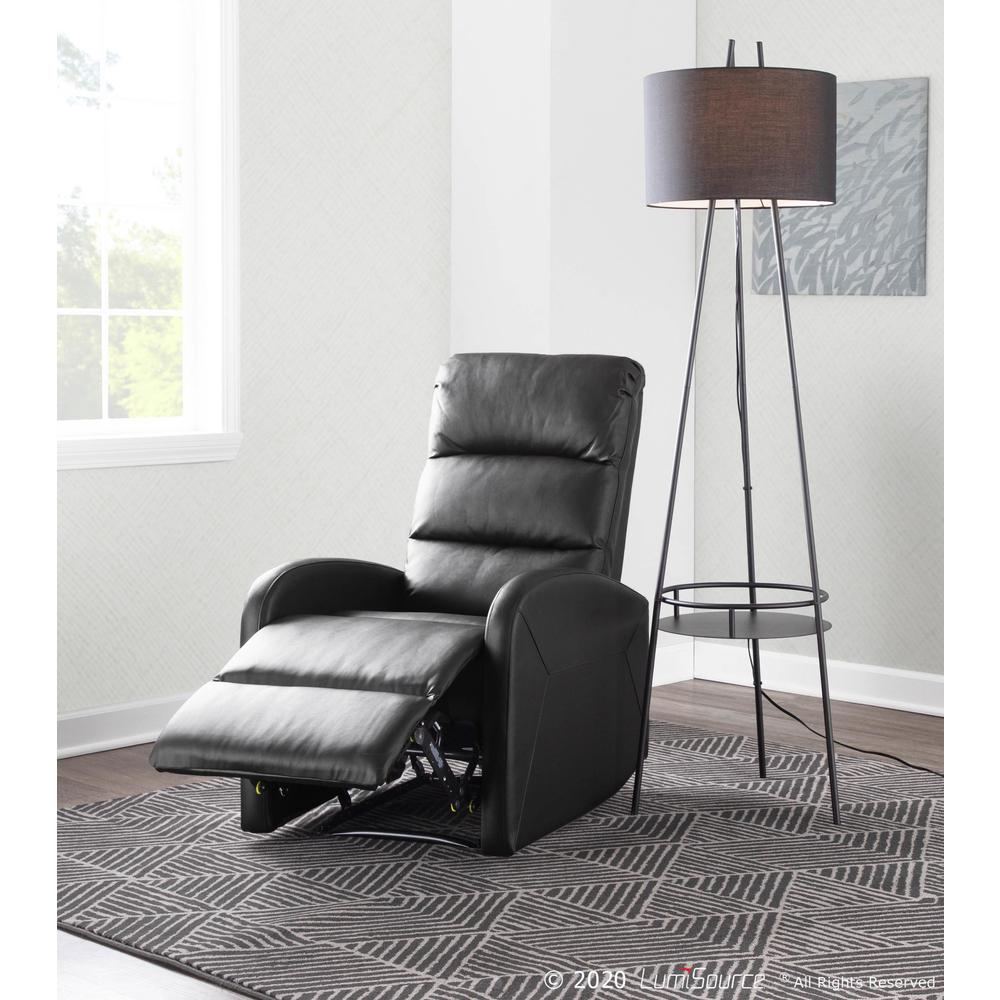 Black PU Dormi Recliner Chair. Picture 11