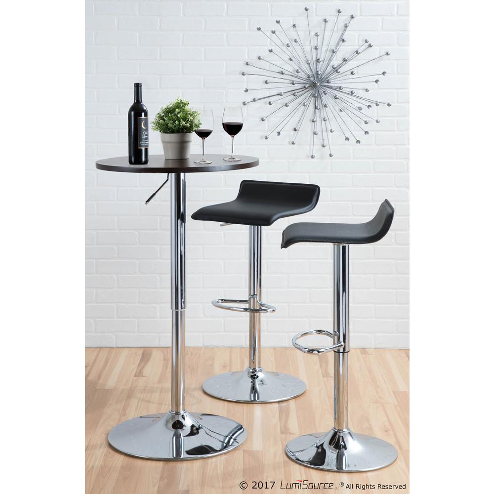 Ale Contemporary Adjustable Barstool in Black PU Leather - Set of 2. Picture 11