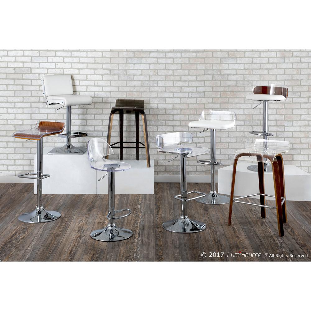 Pride Contemporary Adjustable Barstool in Clear Acrylic. Picture 10