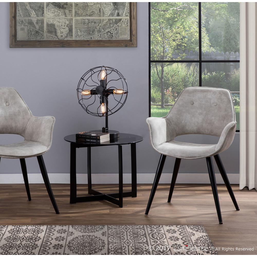 Wrangler Industrial Accent Chair in Light Grey - Set of 2. Picture 9