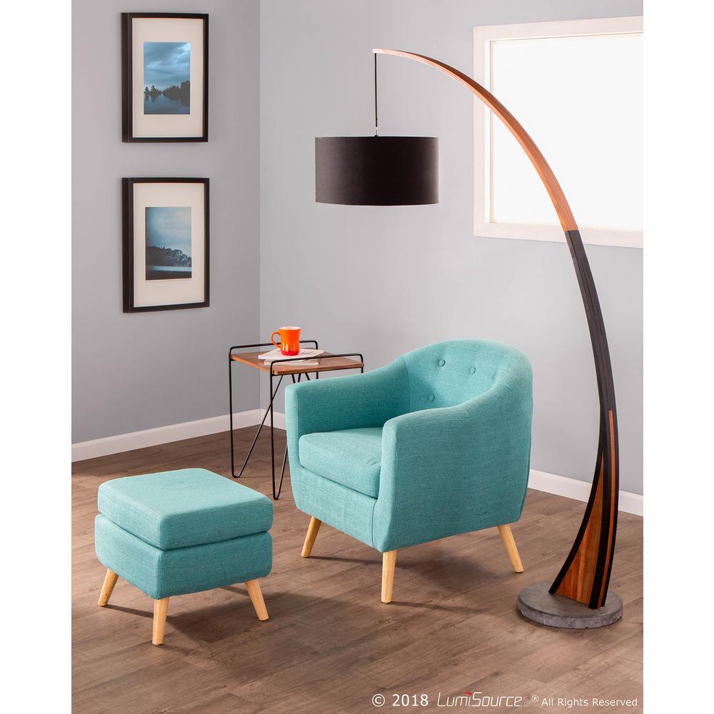 Rockwell Mid Century Modern Accent Chair in Teal. Picture 9