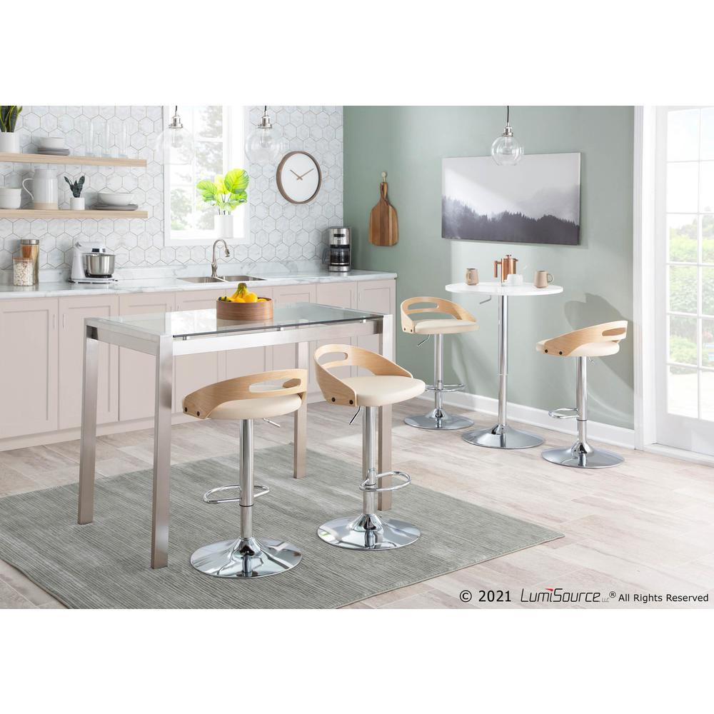 Adjustable Contemporary Bar Table in White. Picture 5