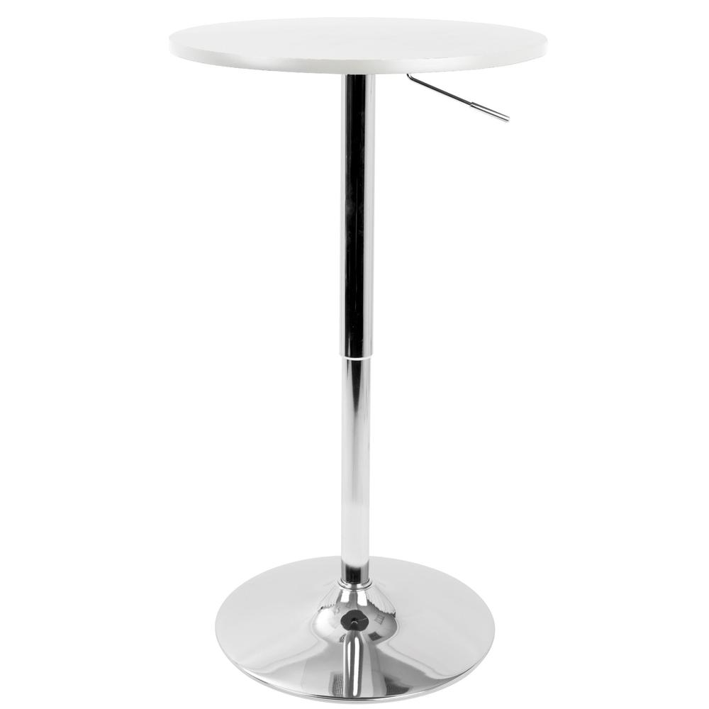Adjustable Contemporary Bar Table in White. Picture 1