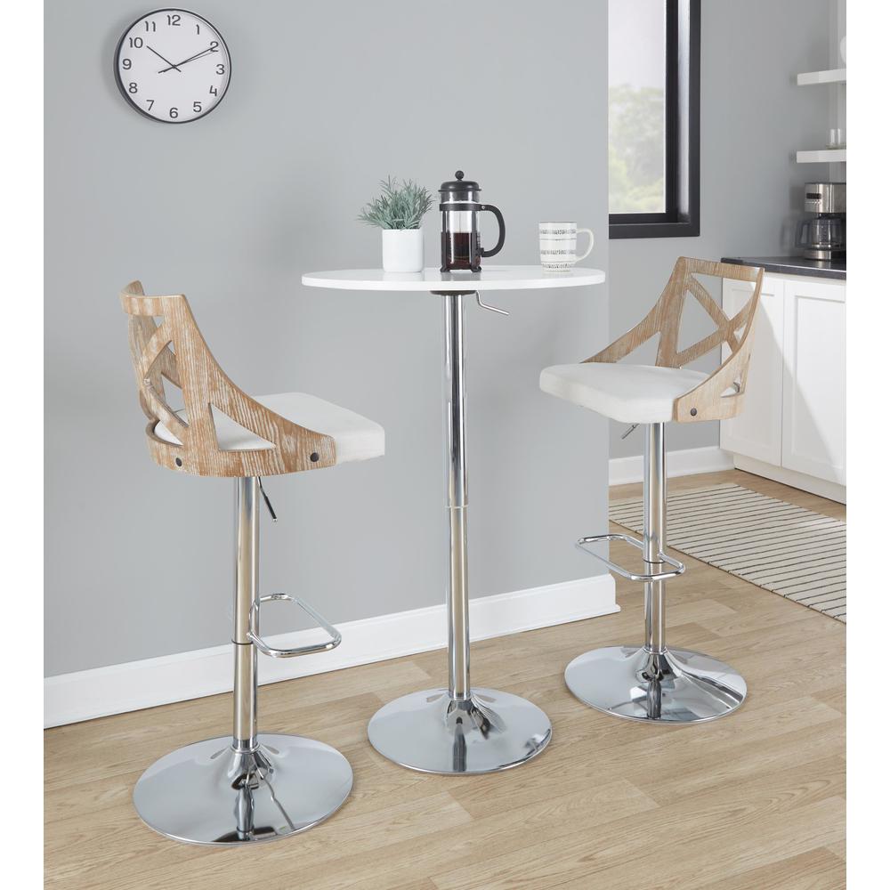 Silver Charlotte Adjustable Height Barstool - Set of 2. Picture 8