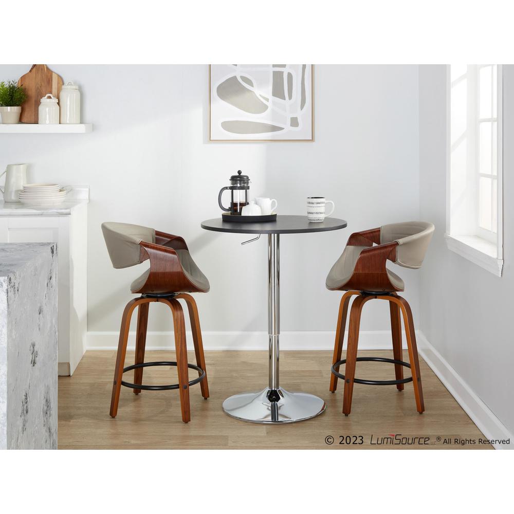 Brown Symphony 24" Fixed-Height Counter Stool - Set of 2. Picture 7