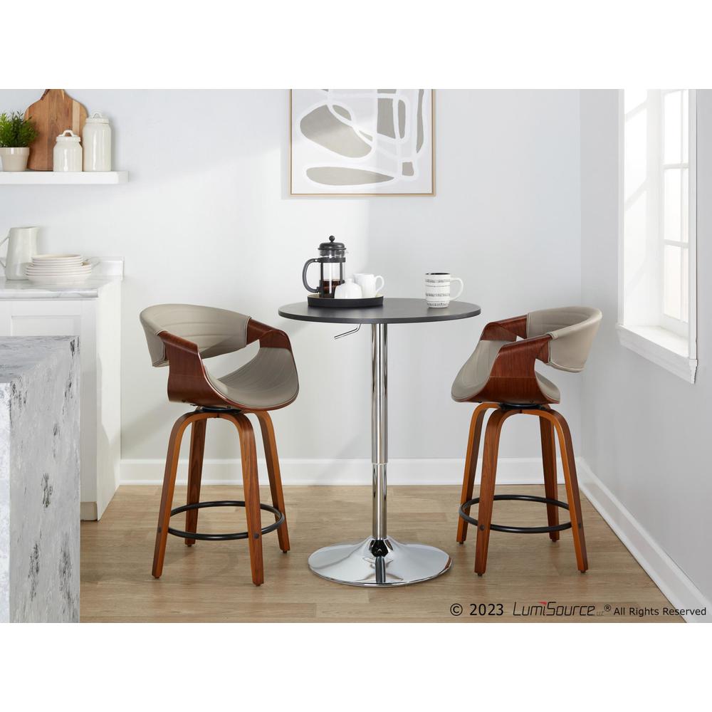 Brown Symphony 24" Fixed-Height Counter Stool - Set of 2. Picture 8