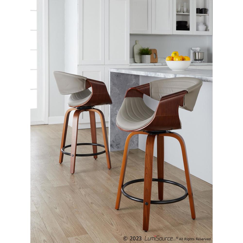 Brown Symphony 24" Fixed-Height Counter Stool - Set of 2. Picture 10