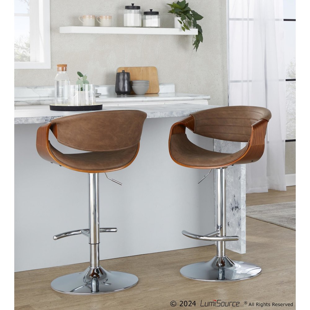 Symphony Adjustable Barstool - Set of 2 in Chrome Metal. Picture 7