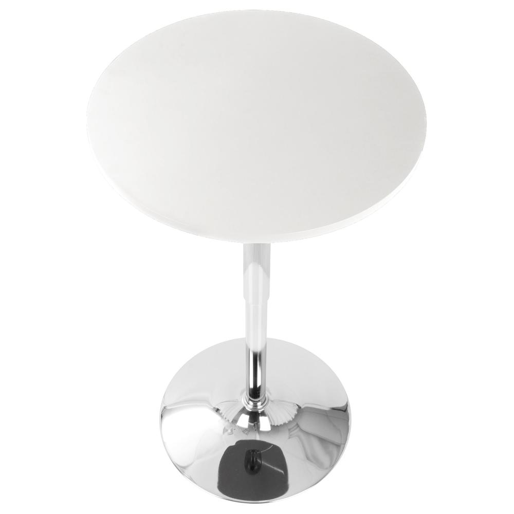 Adjustable Contemporary Bar Table in White. Picture 2