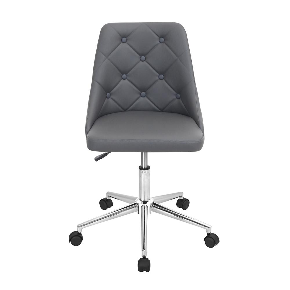 Marche Contemporary Adjustable Office Chair with Swivel in Grey Faux Leather. Picture 5