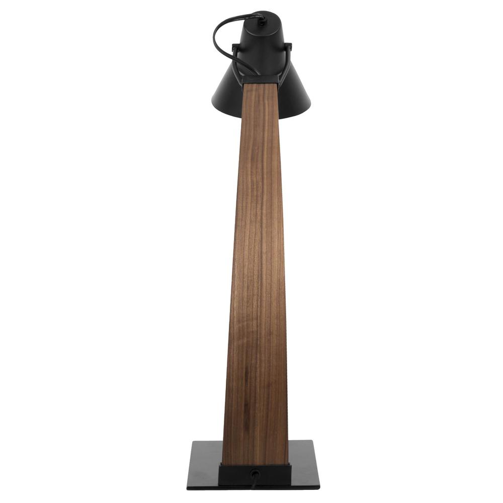 Noah Mid-Century Modern Table Lamp in Walnut and Black. Picture 4