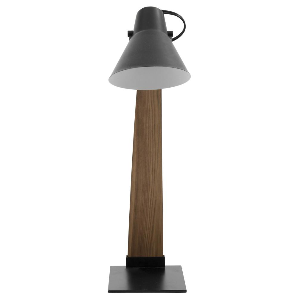 Noah Mid-Century Modern Table Lamp in Walnut and Black. Picture 5