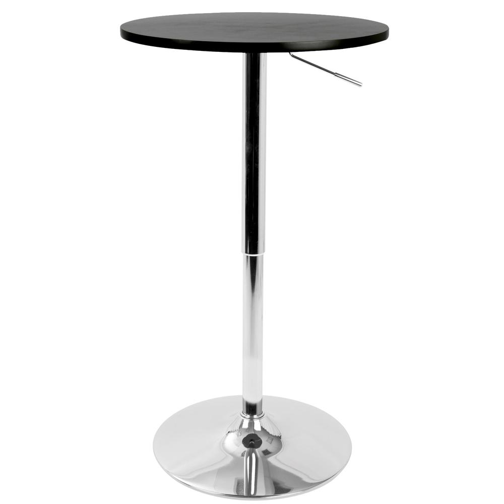 Adjustable Contemporary Bar Table in Black. Picture 1