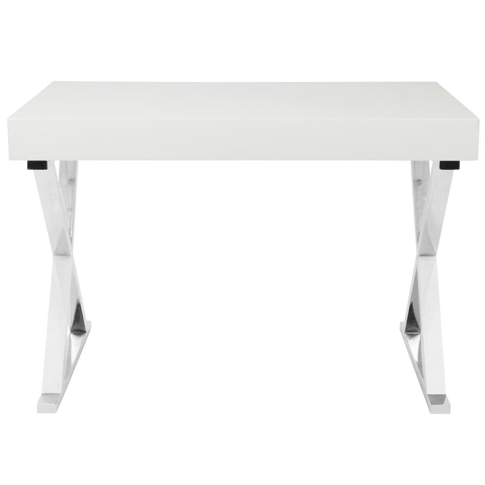 Luster Contemporary Desk in White. Picture 4